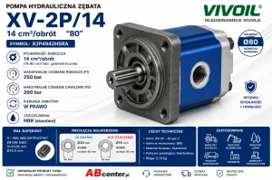 Pompa hydrauliczna zębata XV-2P/14 14 cm³/obrót Ø80 Niemiecki standard X2P4942HSRA Vivoil