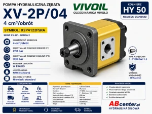 Pompa hydrauliczna zębata XV-2P/04 4 cm³/obrót HY50 Stożek 1:5 X2P4122FSRA Vivoil