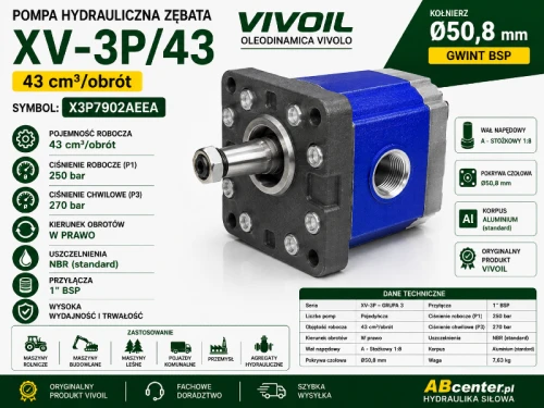Pompa hydrauliczna VIVOIL XV-3P/43 X3P7902AEEA 43 cm3 BSP ABcenter