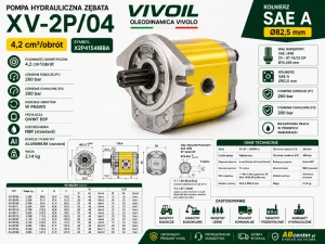 Pompa hydrauliczna VIVOIL XV-2P/04 SAE A 4,2 cm³/obr prawa X2P4154IBBA