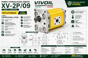 Pompa hydrauliczna VIVOIL XV-2P/09 Ø80 DIN 5482 Z9 8,4 cm³/obr X2P4541HSRA VITON
