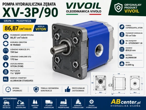 Pompa hydrauliczna VIVOIL XV-3P/90 X3P8902AFFA VITON ABcenter