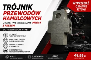 Trójnik przewodów hamulcowych M10×1 z frezem do motocykla i quada – wyprzedaż