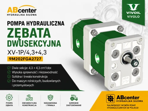 Pompa hydrauliczna zębata dwusekcyjna Vivoil XV-1P 4,3+4,3 9M202FGA2727 ABcenter