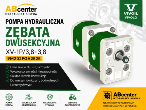 Pompa hydrauliczna zębata dwusekcyjna Vivoil XV-1P 3,8+3,8 9M202FGA2525 ABcenter