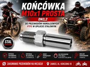 Końcówka M10x1 do przewodu hamulcowego PTFE dn 3,2mm