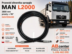 Przewód siłownika sprzęgła MAN L2000 2800 mm prosty + 90° 06541006285