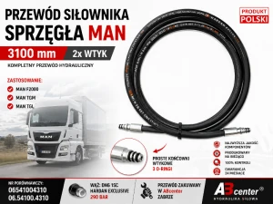 Przewód siłownika sprzęgła MAN 3100 mm 2x wtyk 06541004310