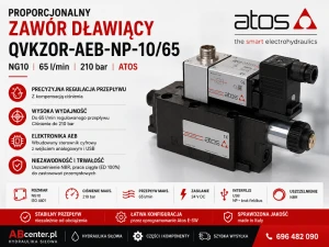 Proporcjonalny zawór dławiący QVKZOR-AEB-NP-10/65 NG10 65 l/min 210 bar Atos