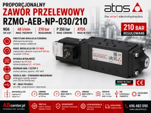 Proporcjonalny zawór przelewowy Atos RZMO-AEB-NP-030/210 NG6 40 l/min 210 bar