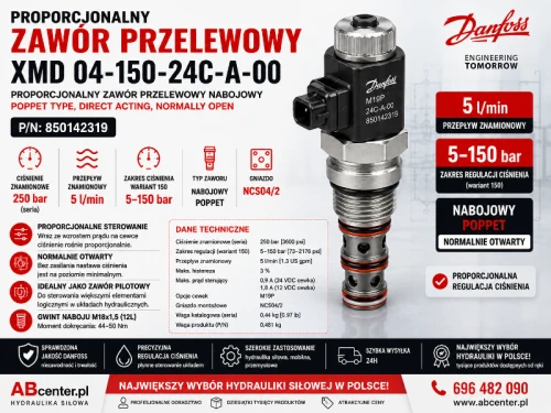 Proporcjonalny zawór przelewowy Danfoss XMD 04-150-24C-A-00