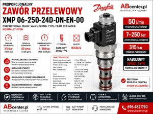 Proporcjonalny zawór przelewowy Danfoss XMP 06-250-24D-DN-EN-00 7–250 bar 50 l/min P/N 850246019