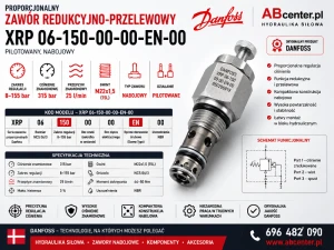 Proporcjonalny zawór redukcyjno-przelewowy Danfoss XRP 06-150-00-00-EN-00 8–155 bar 25 l/min P/N 850206919