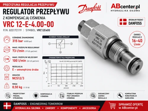 Regulator przepływu Danfoss VRC 12-E-4.00-00 z kompensacją ciśnienia