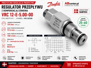 Regulator przepływu Danfoss VRC 12-E-5.00-00 z kompensacją ciśnienia 25–60 l/min 315 bar P/N 820171619