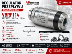 Regulator przepływu dwukierunkowy Oleoweb 1.1/4" BSP 200l./min. 250Bar VBRF114