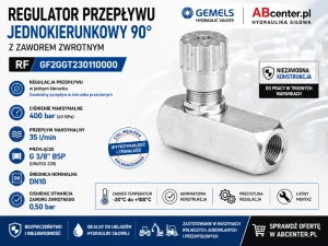 Regulator przepływu jednokierunkowy Gemels RF G3/8" DN10 35 l/min 400 bar GF2GGT230110000