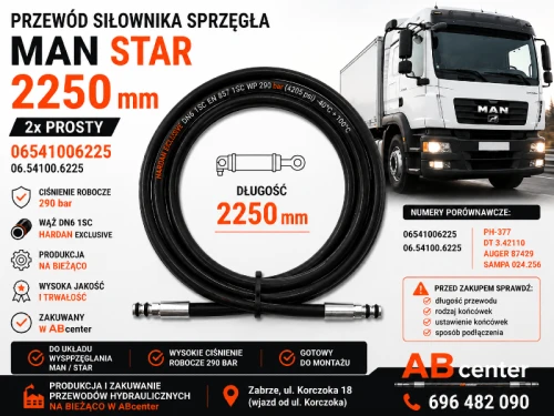 Przewód siłownika sprzęgła MAN STAR 2250 mm