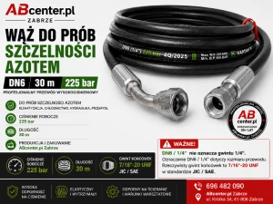 Wąż do prób szczelności azotem DN6 30 m 225 bar 7/16" UNF /JIC SAE 
