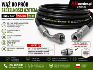Wąż do prób szczelności azotem DN6 20 m 225 bar 7/16" UNF /JIC SAE  