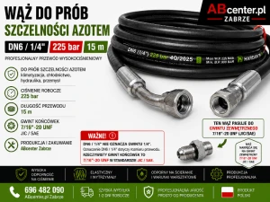 Wąż do prób szczelności azotem DN6 15 m 225 bar 7/16" UNF /JIC SAE  
