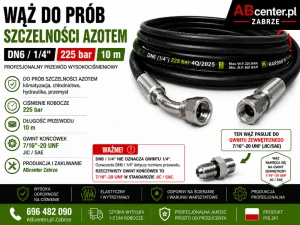 Wąż do prób szczelności azotem DN6 10 m 225 bar 7/16" UNF /JIC SAE  