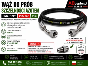 Wąż do prób szczelności azotem DN6 2 m 225 bar 7/16" UNF /JIC SAE 