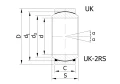Łożysko kuliste GE 20UK-2RS