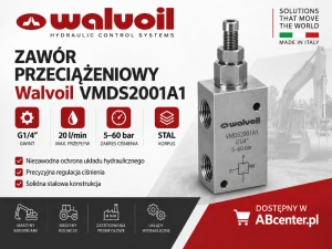 Zawór przeciążeniowy Walvoil VMDS2001A1 G1/4 20 l/min 5–60 bar stal
