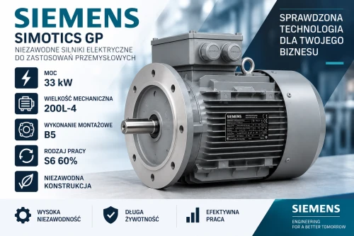 Silnik elektryczny Siemens 1LE1002-2AB53-4FA4 33kW 200L-4 B5 S6 60%