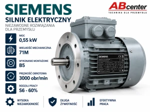 Silnik elektryczny Siemens 1LE1002-0CA32-2FA4 0,55kW 71M B5 3000 obr/min S6-60%