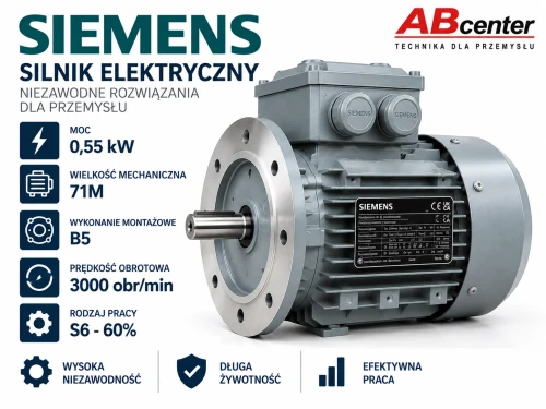Silnik elktryczny 1LE1002-0CA32-2FA4 0,55kW 71M B5 3000 obr/min IE1
