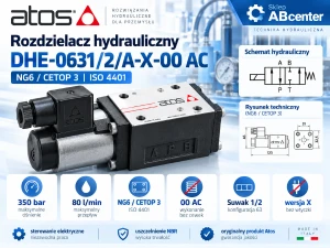 Rozdzielacz hydrauliczny Atos DHE-0631/2/A-X-00 AC NG6 / CETOP 3