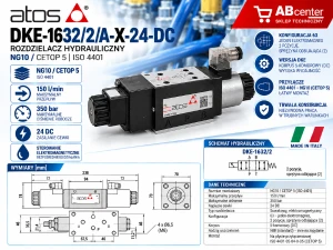 Rozdzielacz hydrauliczny Atos DKE-1632/2/A-X-24-DC NG10 / CETOP 5