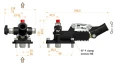 Rysunek pompy HV Hydraulic PMSE 8byB-s z wymiarami — widok z przodu i z boku