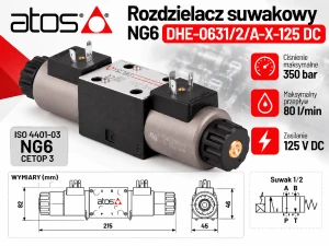 Rozdzielacz suwakowy NG6 Atos DHE-0631/2/A-X-125 DC