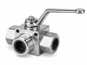 Zawór kulowy 3-drogowy Gemels GE3L 3/8" BSP DN10 500 bar AISI 316L typ L GE3GGT24044A000