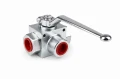 Zawór kulowy 3-drogowy Gemels GE3T 3/4" BSP DN20 420 bar typ T GEAGGT44011A000