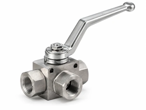 Zawór kulowy 3-drogowy Gemels GE5L 1/4" BSP DN6 500 bar typ L GE5GGT15011A000