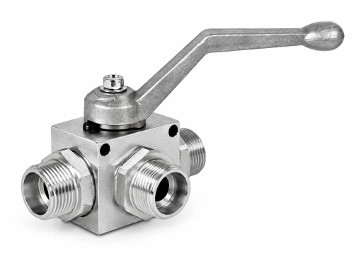 Zawór kulowy 3-drogowy DN10 380 bar
