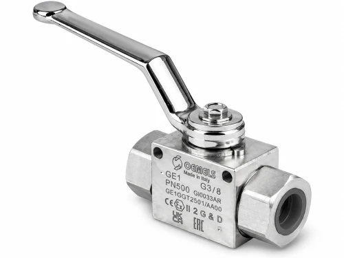 Zawór kulowy 2-drogowy Gemels GE1 G 1/2 BSP DN13 500 bar GE1GGT35011A000