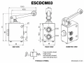 Rysunek techniczny zaworu OFC Villa ESCDCM03 z wymiarami