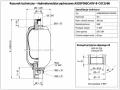 Rysunek techniczny hydroakumulatora pęcherzowego EPE 55L 360 bar AS55P360CA9V-8-C0C0/60