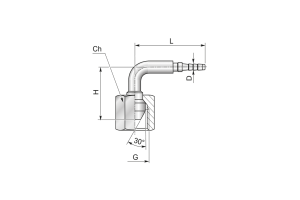 Końcówka do węża pomiarowego DN3 kolanko 90st. z nakrętką DKR90 C12-03 G1/8" 38180093