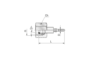 Końcówka do węża pomiarowego DN3 prosta z nakrętką DKOS P51-03 M18x1,5 10S 35R40003