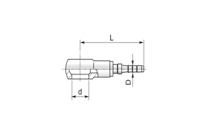 Końcówka do węża pomiarowego DN3 prosta oczkowa RNM P01-03 rozmiar 8mm 42R10003