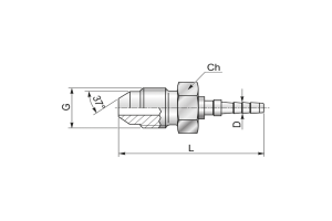 Końcówka do węża pomiarowego DN3 prosta z gwintem zewnętrznym AGJ C81-03 JIC 7/16" 44AJ7103