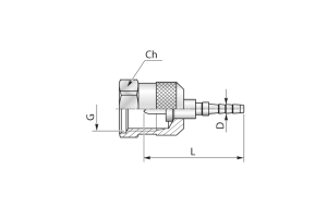 Końcówka do węża pomiarowego DN3 prosta z nakrętką (z sześciokątem), minimes M16x2 31TTN603