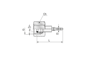 Końcówka do węża pomiarowego DN3 prosta z nakrętką DKOLL P51-03 M10x1 6LL 46R10003