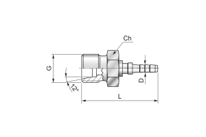 Końcówka do węża pomiarowego DN3 prosta z gwintem zewnętrznym CEL P21-03 M14x1,5 8L 44MFLR13
